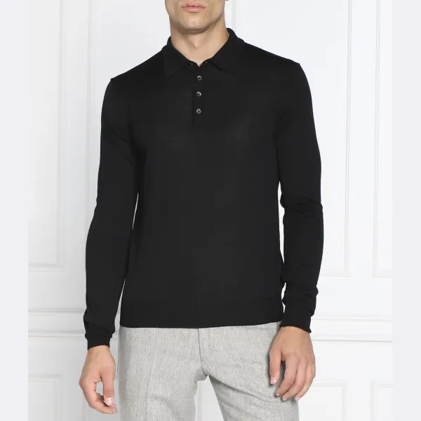 

Шерстяной свитер Ruben, рубашка-поло ls slim fit Oscar Jacobson, черный