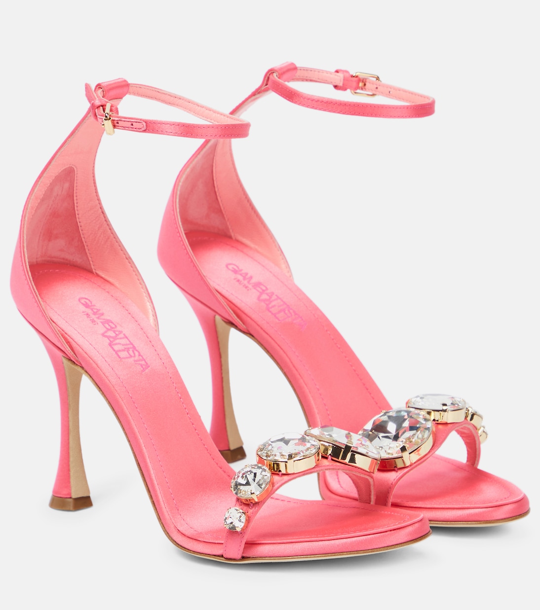 Босоножки с отделкой Diamond Clash Giambattista Valli, фуксия