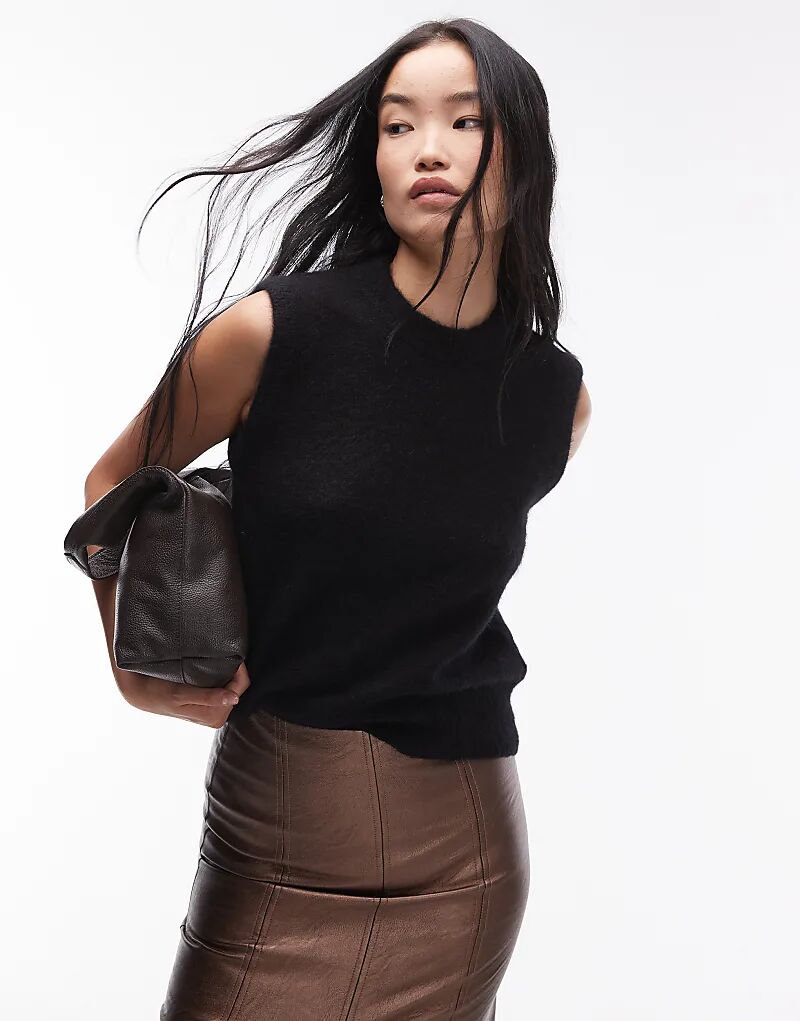 

Майка ARKET из смеси альпаки черного цвета