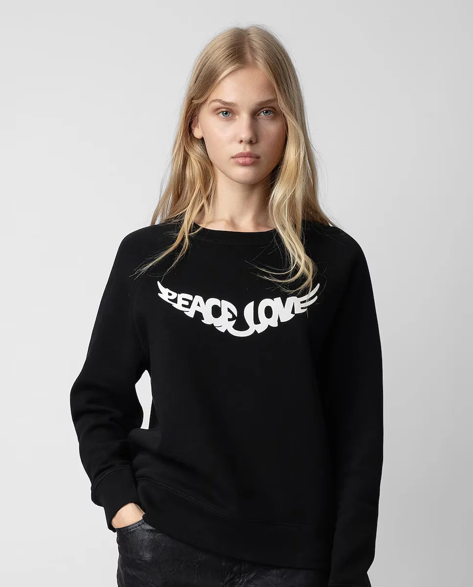 

Женский свитшот Upper Peace & Love с круглым вырезом Zadig & Voltaire, черный