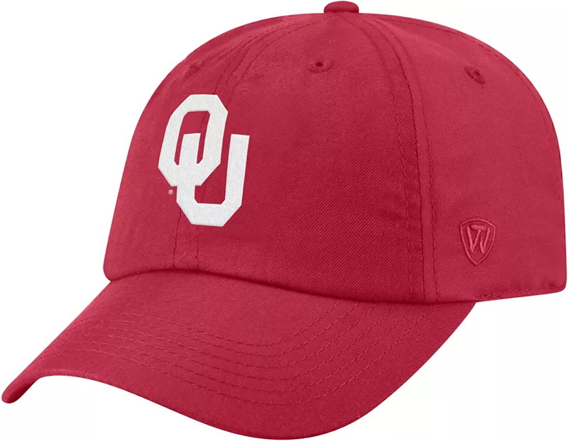 

Мужская регулируемая шляпа Top of the World Oklahomaooners Crimson Staple
