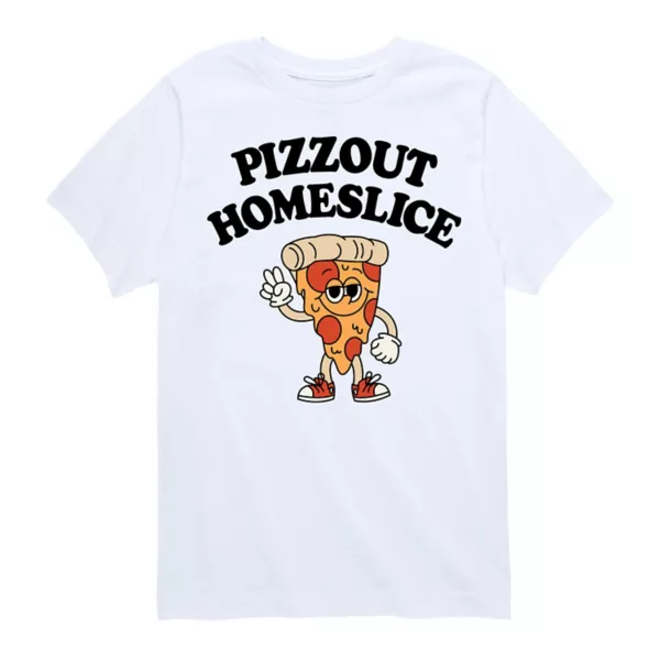

Футболка с рисунком Pizzout Homeslice для мальчиков 8-20 лет Licensed Character, белый