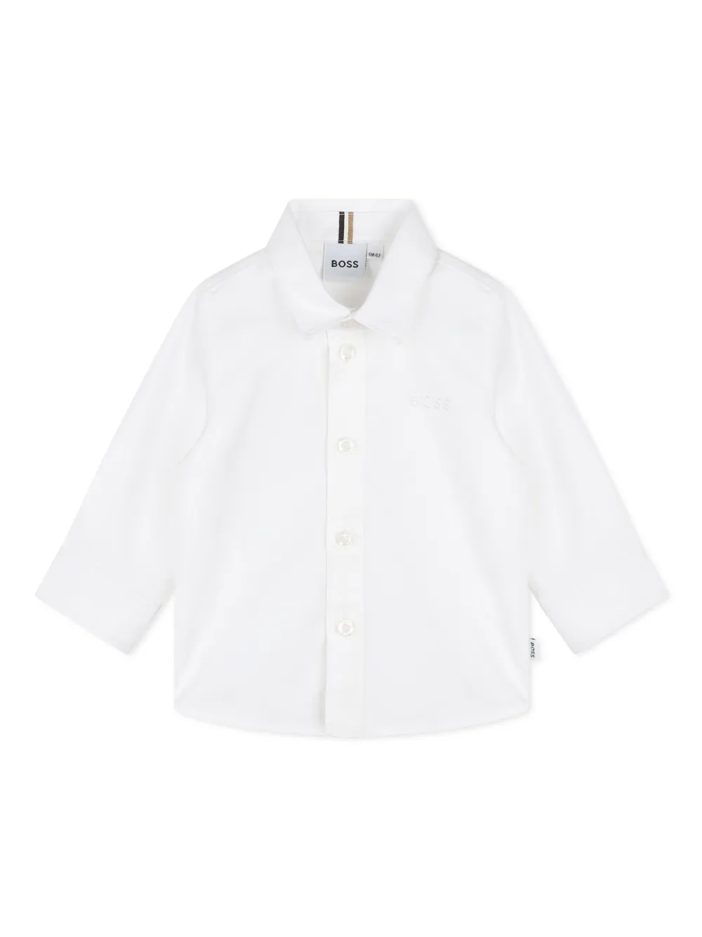 

Рубашка с вышитым логотипом BOSS Kidswear, белый