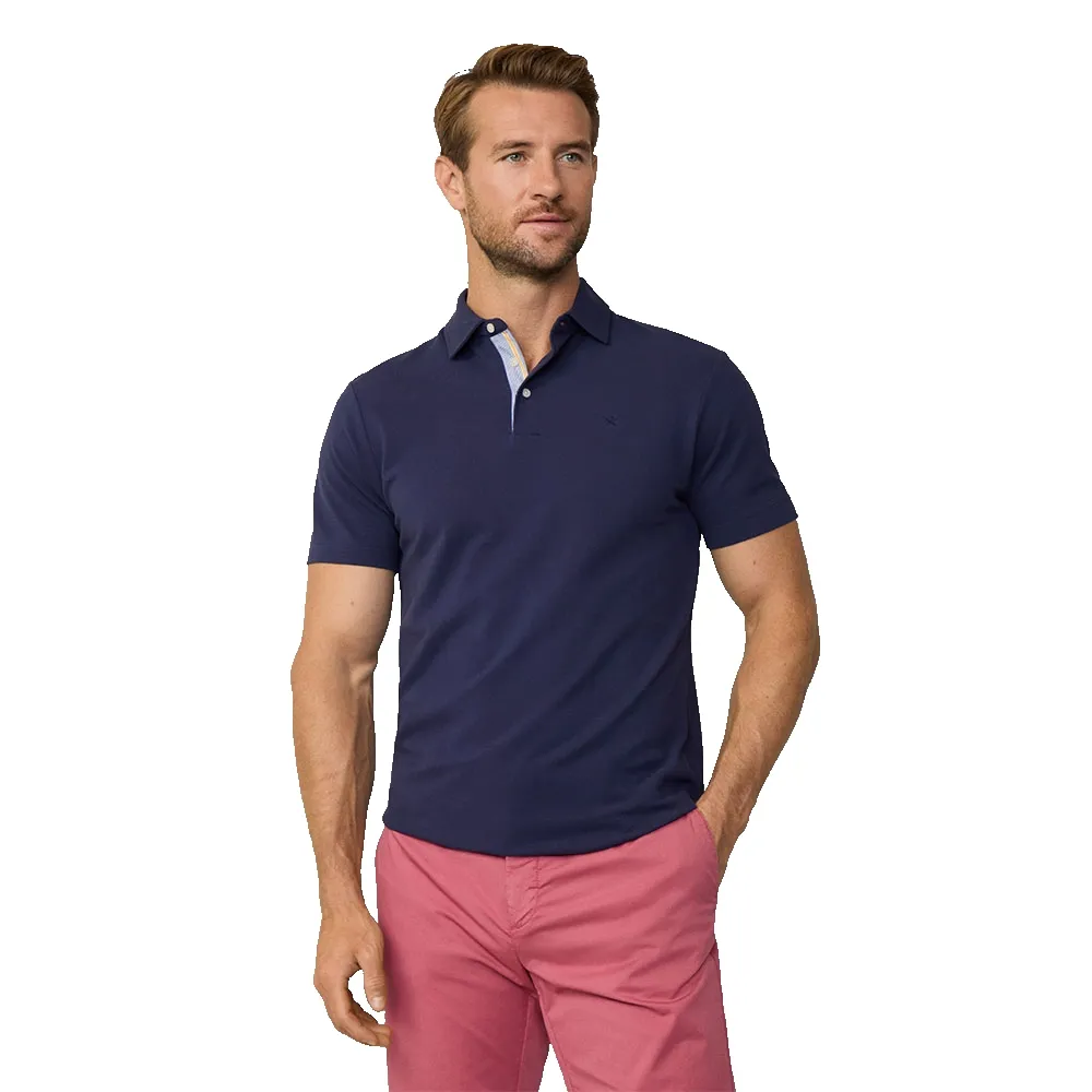 

Поло с коротким рукавом Hackett Selvedge Placket HM563443, синий