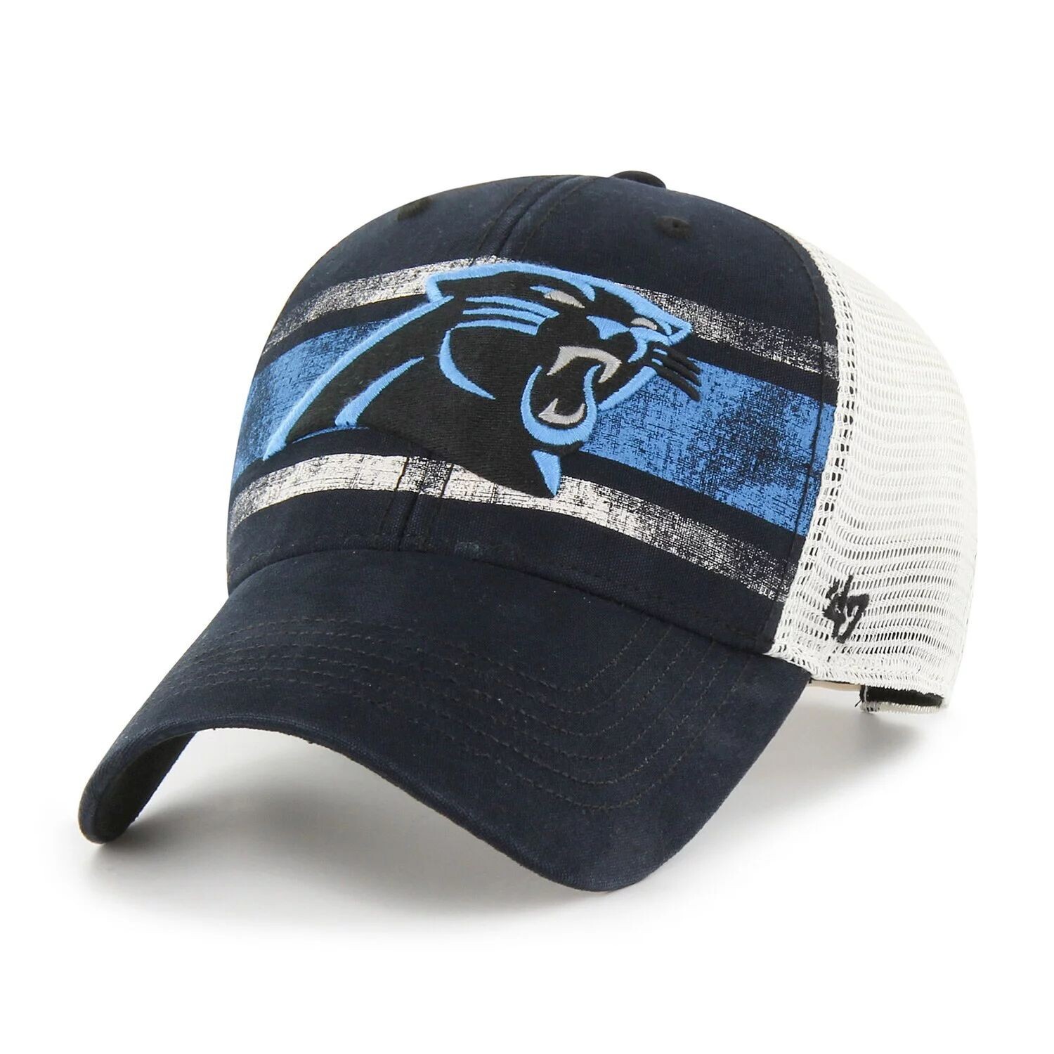 

Мужская черно-белая кепка Carolina Panthers '47 Interlude MVP Trucker Snapback