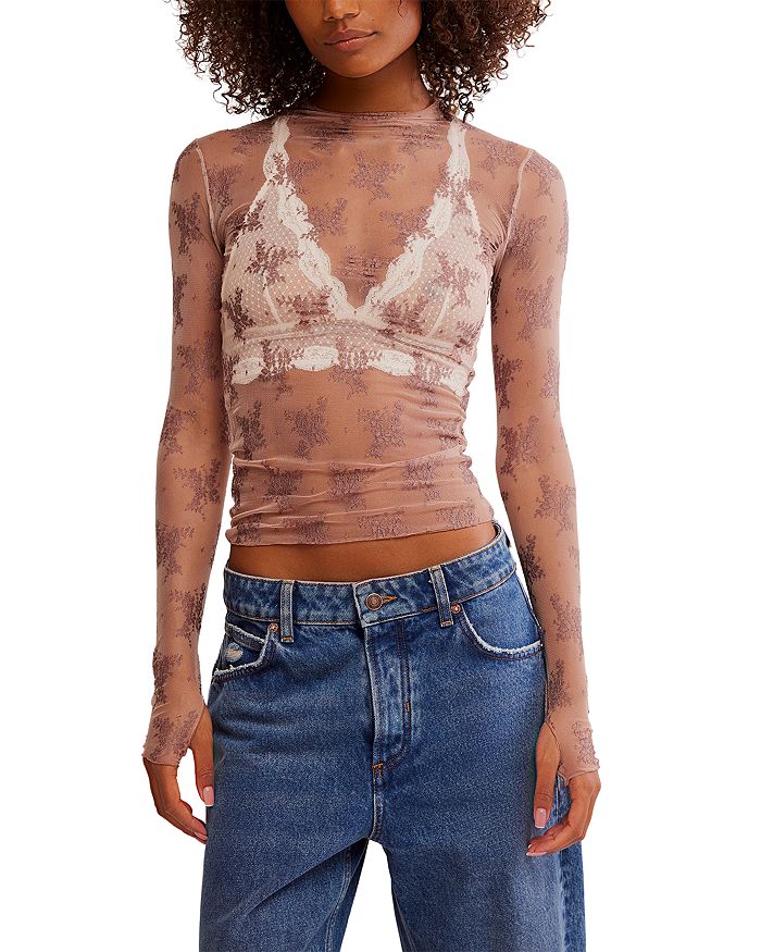 

Двухцветный топ Lady Lux Free People, коричневый