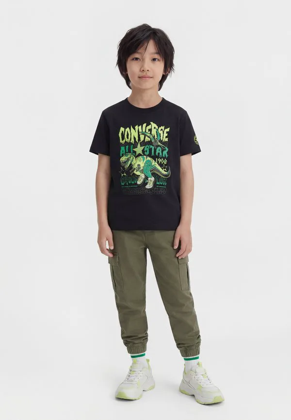 Футболка с принтом динозавров Converse, Black