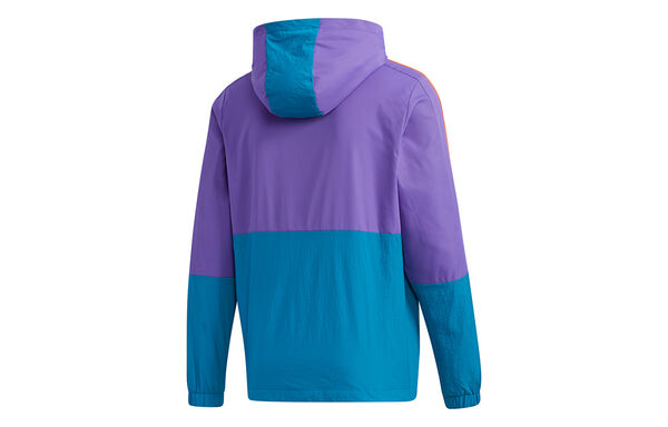 Куртка neo m ss cs wb zipper cardigan windproof colorblock sports hooded jacket purple Adidas, фиолетовый — фото 2