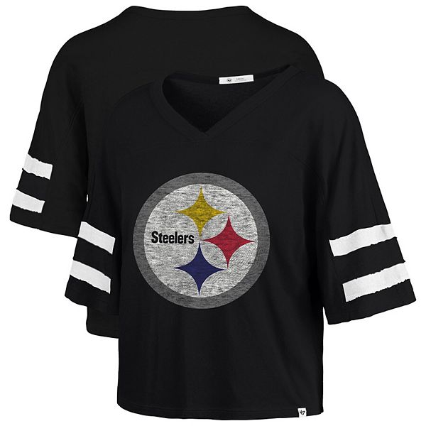

Женская футболка '47 Pittsburgh Steelers Premier Scout с V-образным вырезом и укороченным кроем, черная 47 Brand, Черный, Женская футболка '47 Pittsburgh Steelers Premier Scout с V-образным вырезом и укороченным кроем, черная 47 Brand