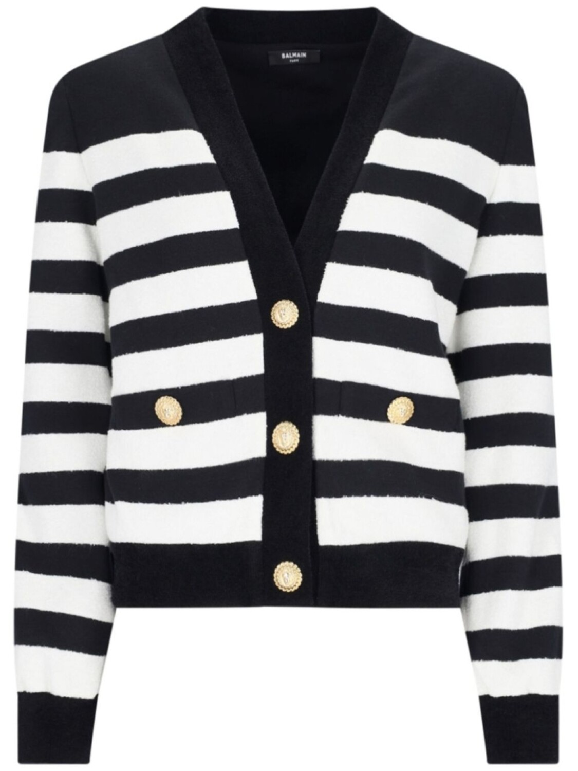 

Полосатый кардиган Balmain, черный