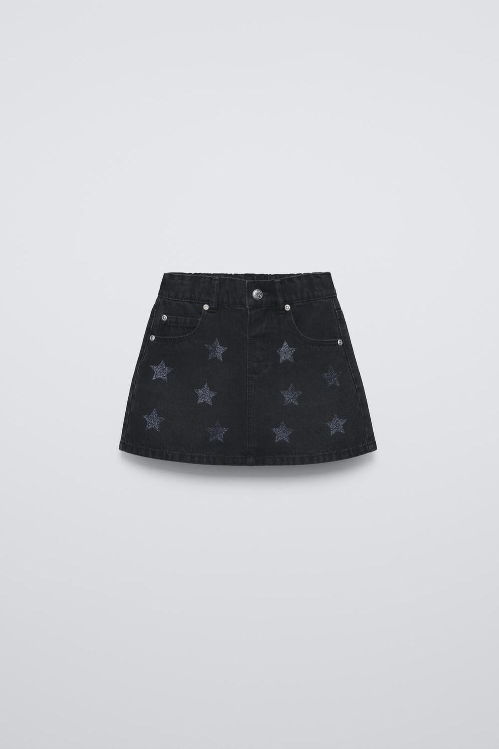 

Юбка из джинса с блестящими звездами ZARA, черный