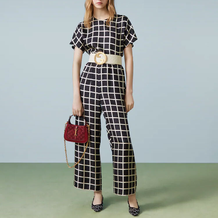 Рубашка женская Gucci классическая, элегантный крой, черный — фото 2