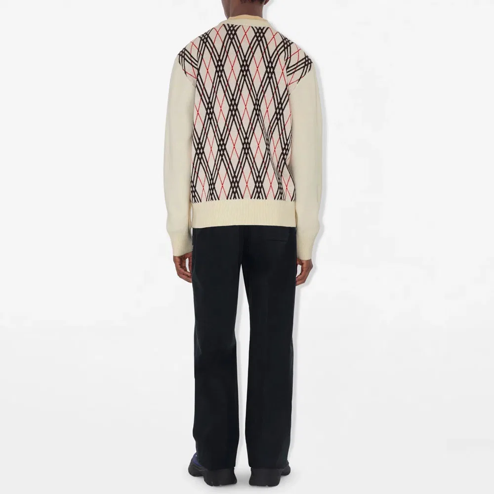 Джемпер Burberry Crewneck с узором "аргайл", Chalk White — фото 4