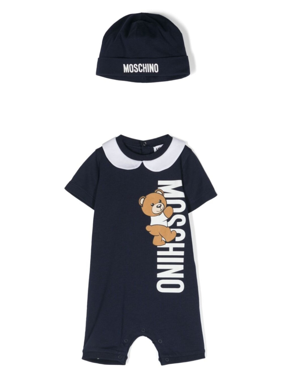 

Moschino Kids короткий комбинезон Teddy Bear с логотипом, синий