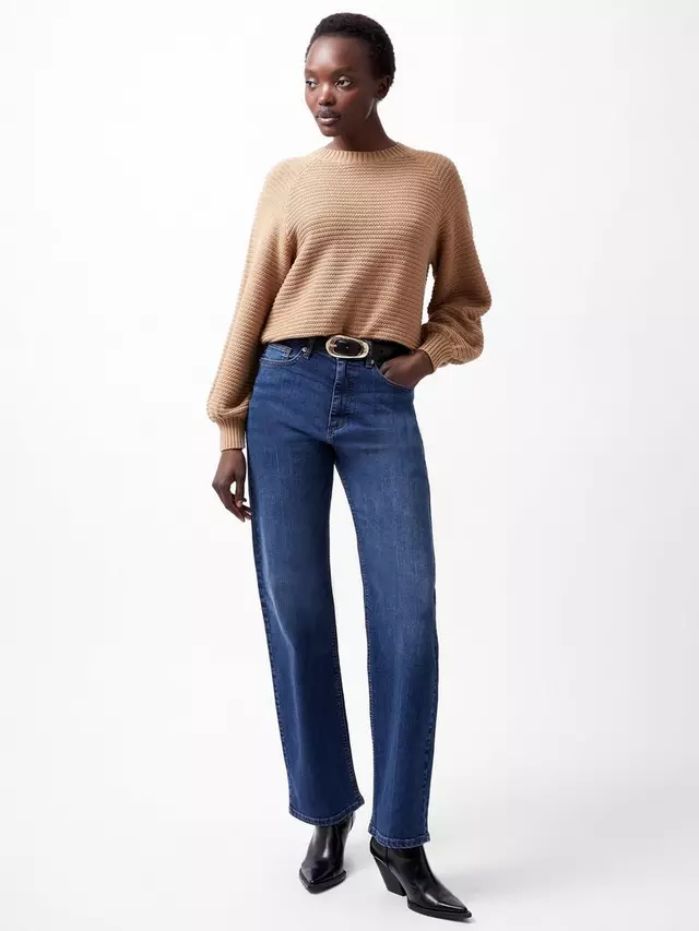 

Джемпер French Connection Lily Mozart Balloon Sleeve Cotton, кэмел