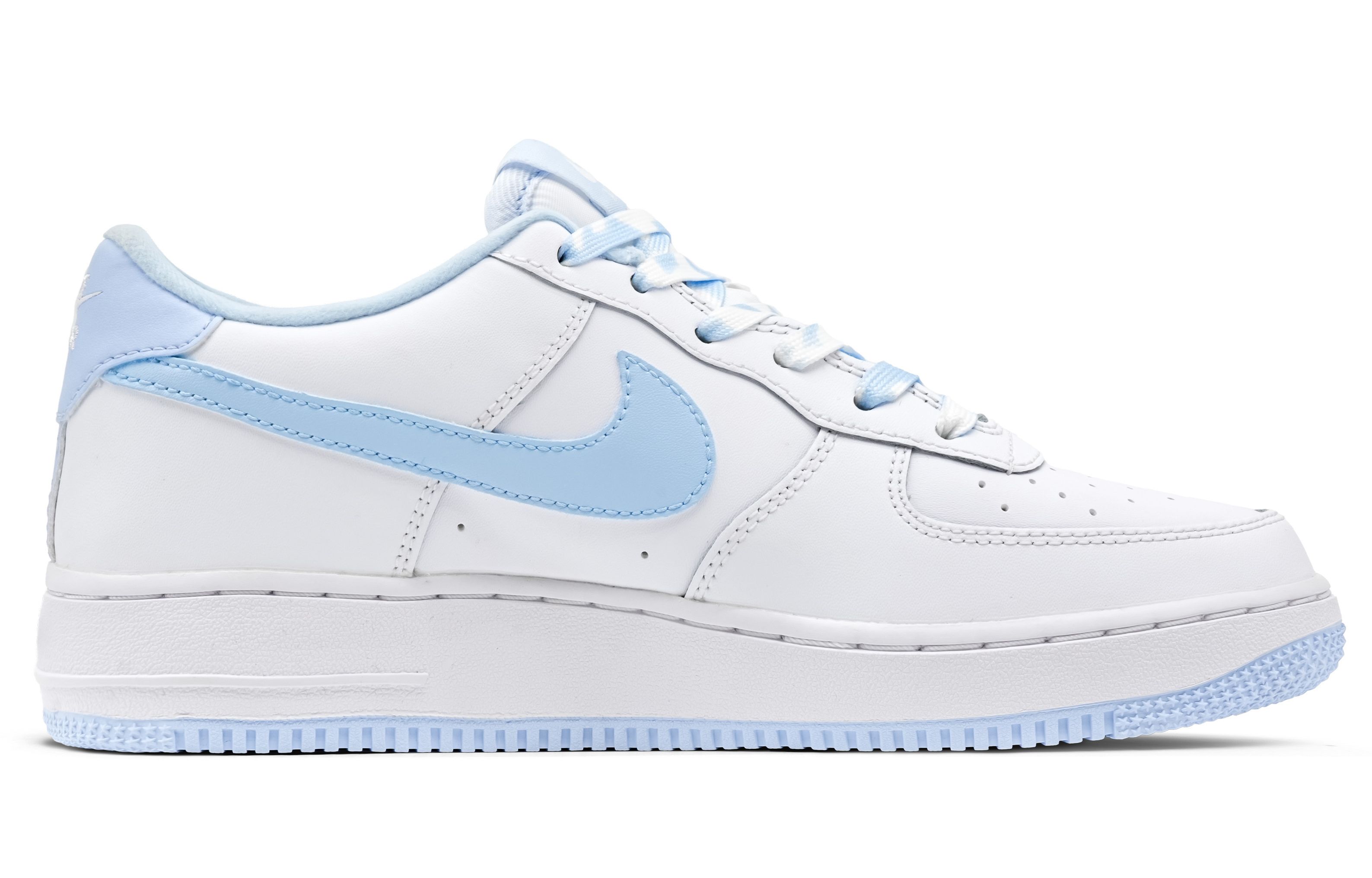 Nike Air Force 1 Azure Stars с амортизацией низкие детские скейтбординг кроссовки white blue kids — фото 3