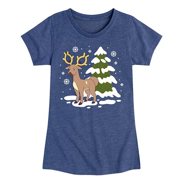 Детская футболка с зимним принтом Pokémon Stantler Licensed Character, Heather Navy