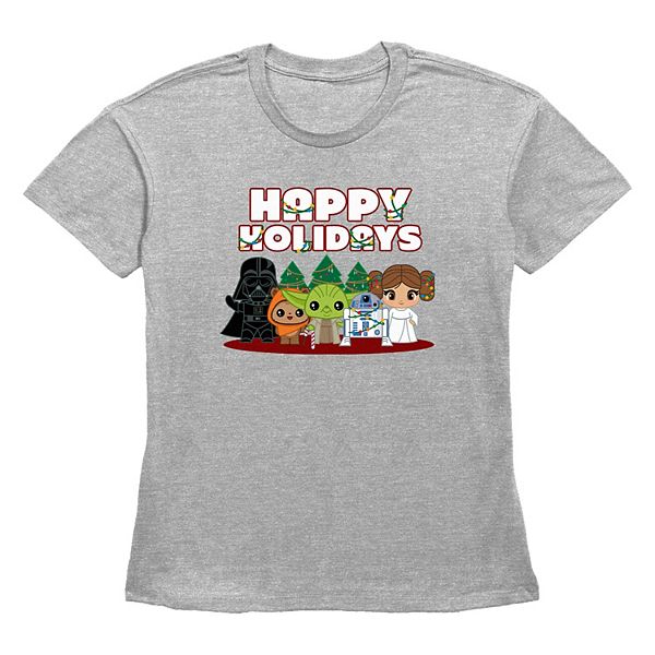 

Футболка с принтом Women's characters happy holidays Star Wars
