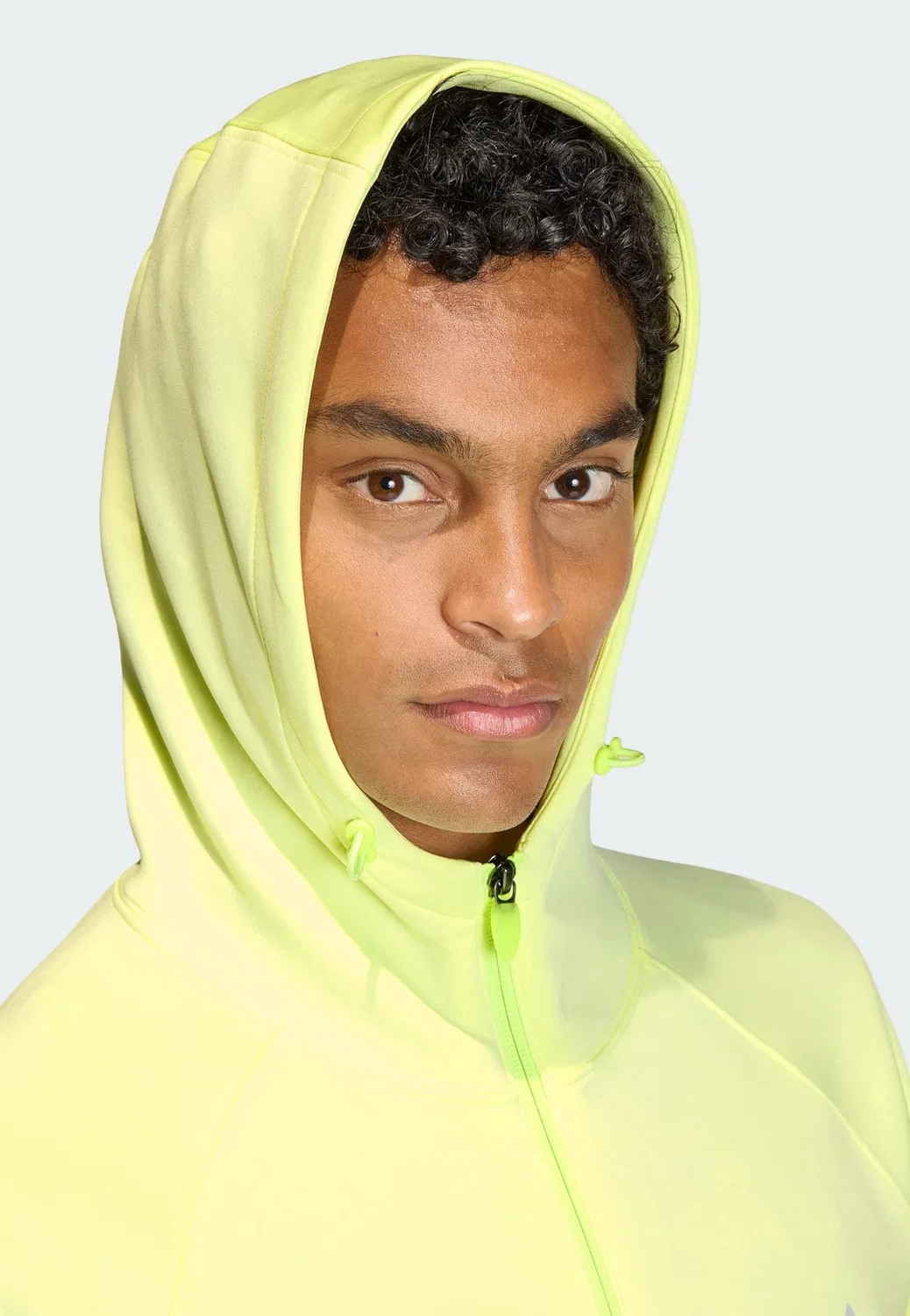 Толстовка на молнии Adidas Originals Trefoil Essentials лимонно-желтого цвета — фото 4