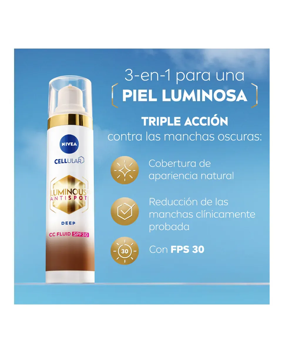 Флюид Nivea — Антипятновый Лицевой Luminous 630 SPF30, Темный оттенок, 40 мл — фото 2