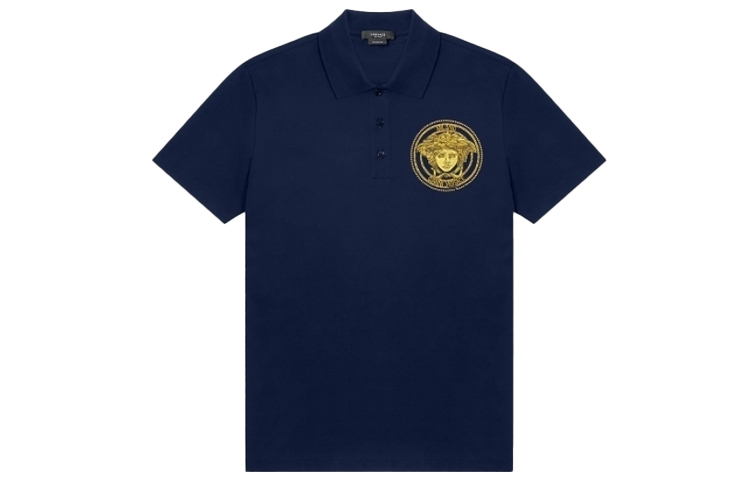 

Футболка поло мужская синяя VERSACE