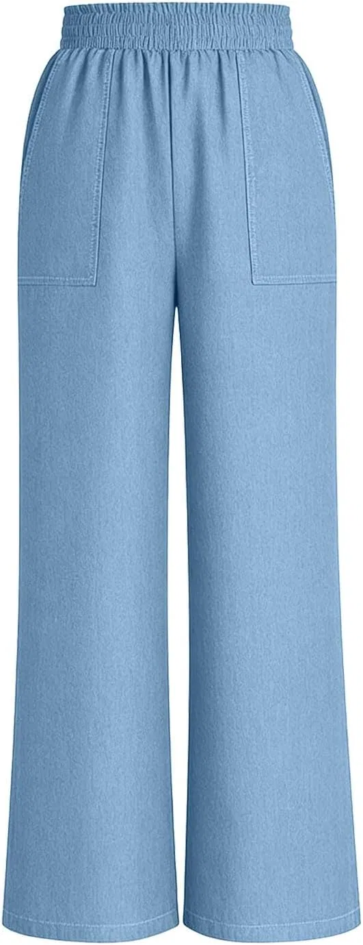 Джинсы широкие Casual Light Blue — фото 4