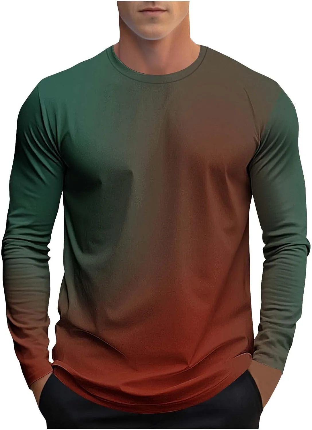 

Мужская футболка с длинным рукавом Casual Stylish Gradient Color Mrmaere