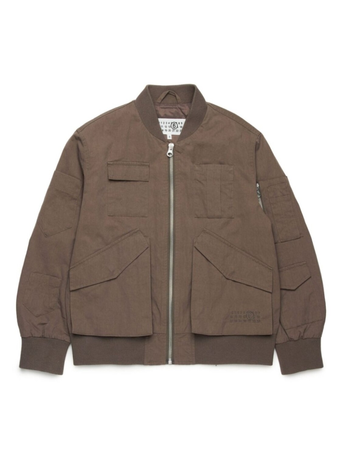 

Куртка-бомбер с множеством карманов MM6 Maison Margiela Kids, коричневый