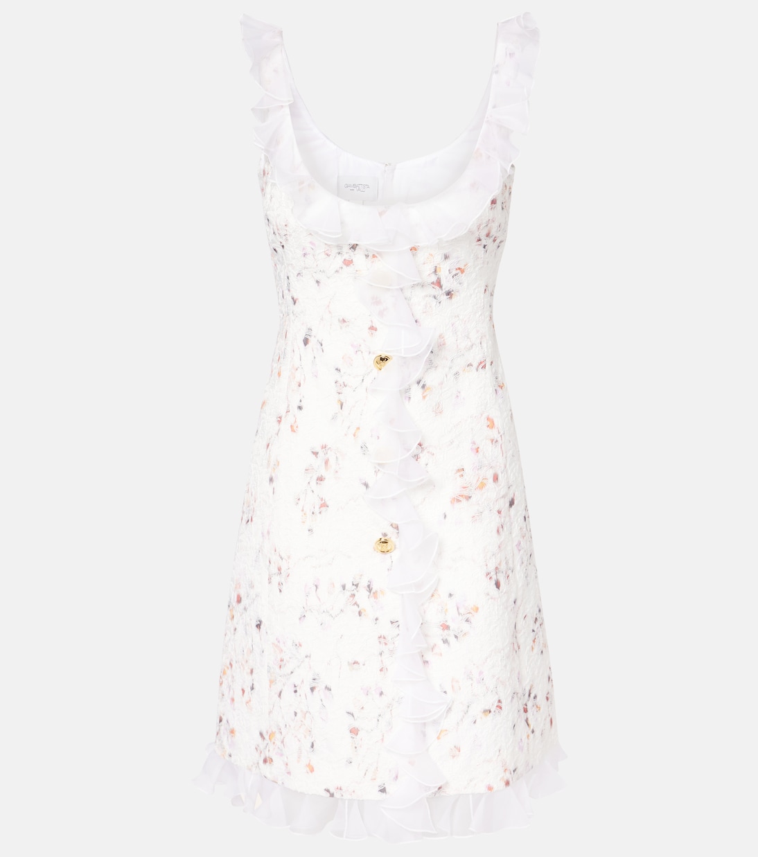 

Мини-платье из жаккарда с оборками Giambattista Valli, разноцветный