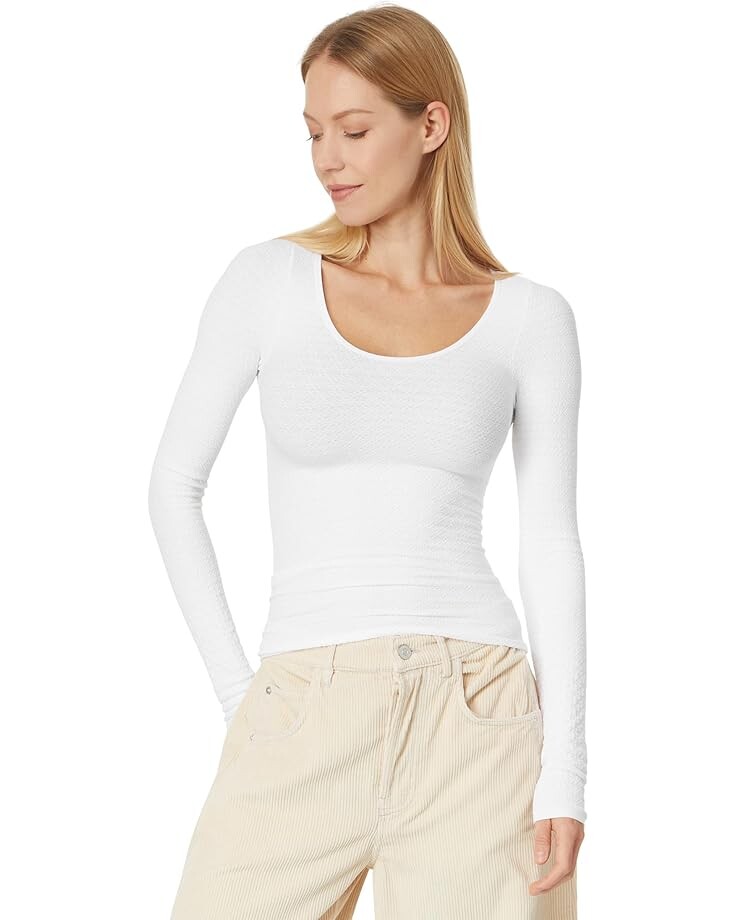 

Лонгслив Free People Love Letter Long Sleeve, белый