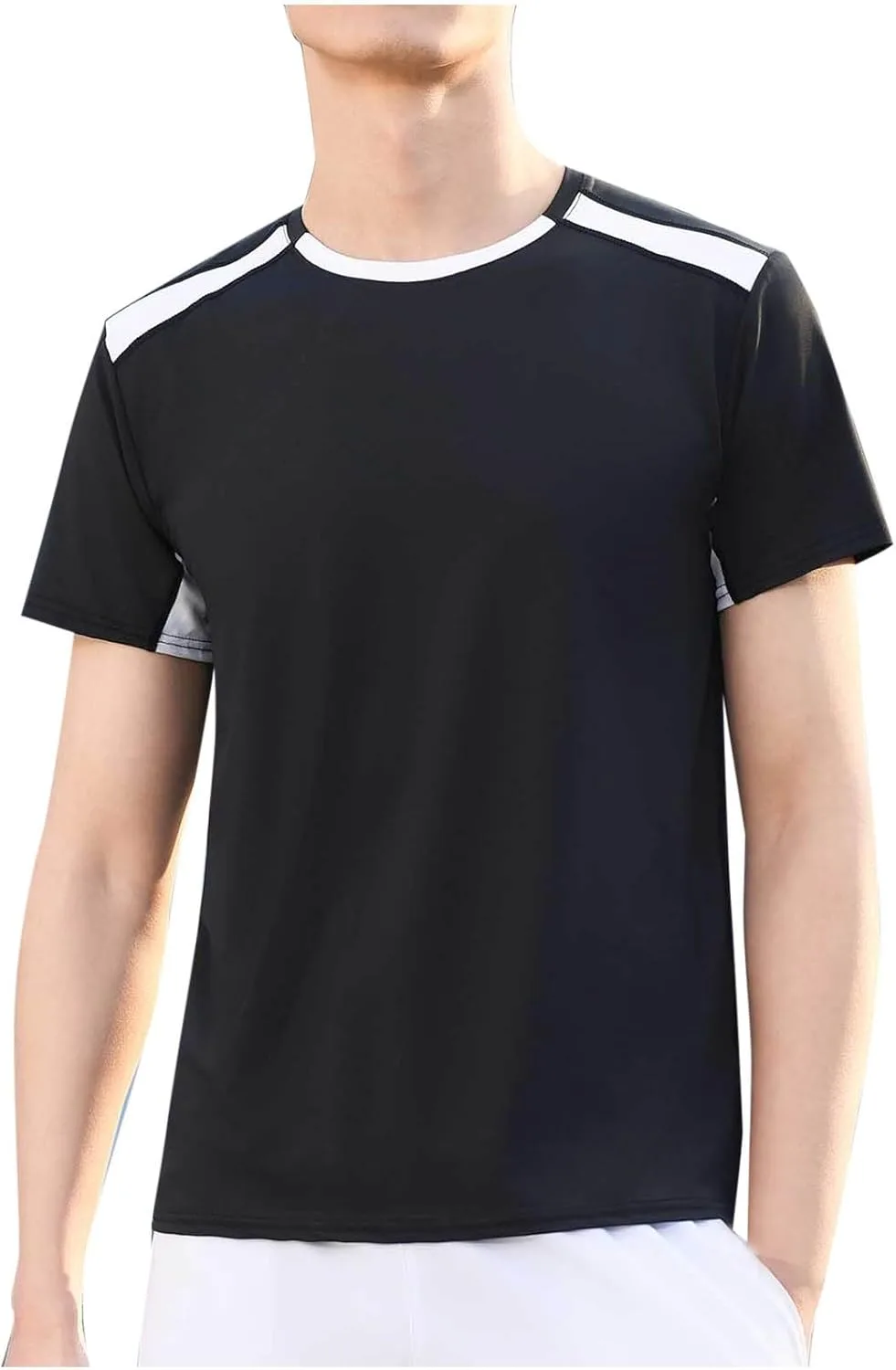 

Мужская футболка с коротким рукавом летняя однотонная