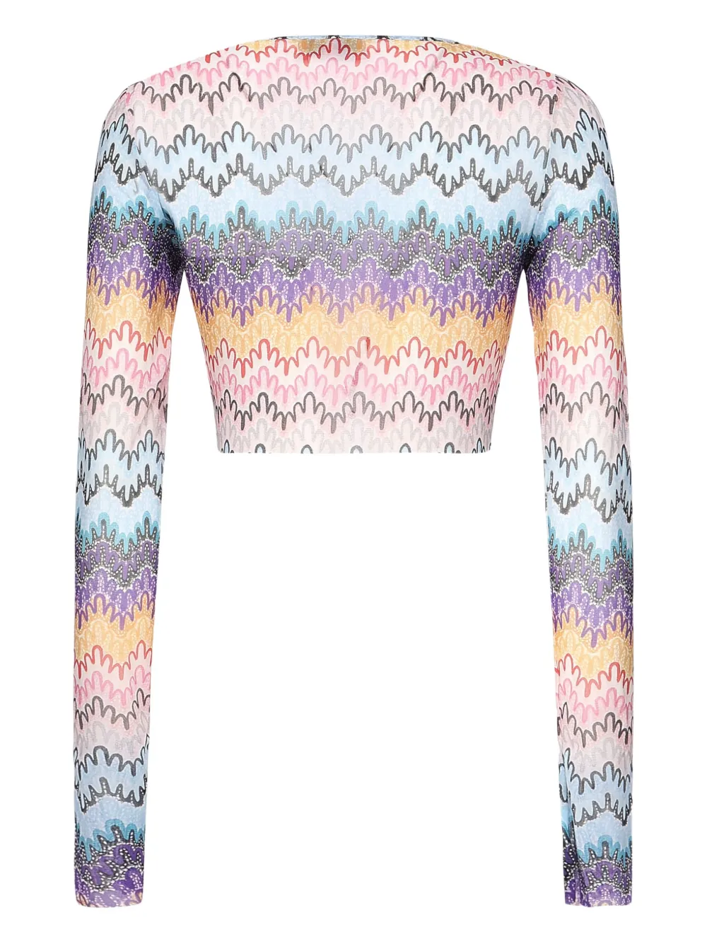 

Топ с длинными рукавами и волнистым узором Missoni, розовый