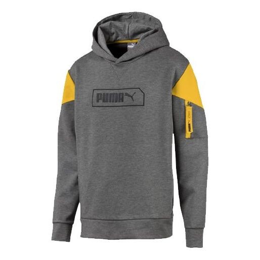 

Толстовка casual sports splicing alphabet printing hooded colorblock long sleeves gray Puma, серый