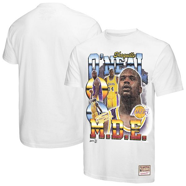 

Футболка мужская Shaquille O'Neal белая Los Angeles Lakers commemorative collage Mitchell & Ness