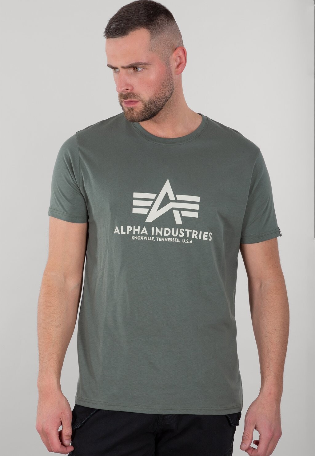 

Футболка с принтом Alpha Industries, цвет vintage green
