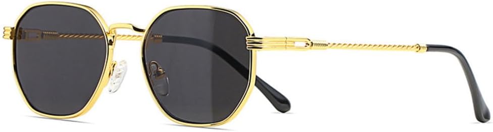 

Металлические квадратные солнцезащитные очки для женщин и мужчин, винтажная золотая зеркальная оправа, сине-зеленые мужские солнцезащитные очки для женщин UV400 MTZJH, Gold Gray