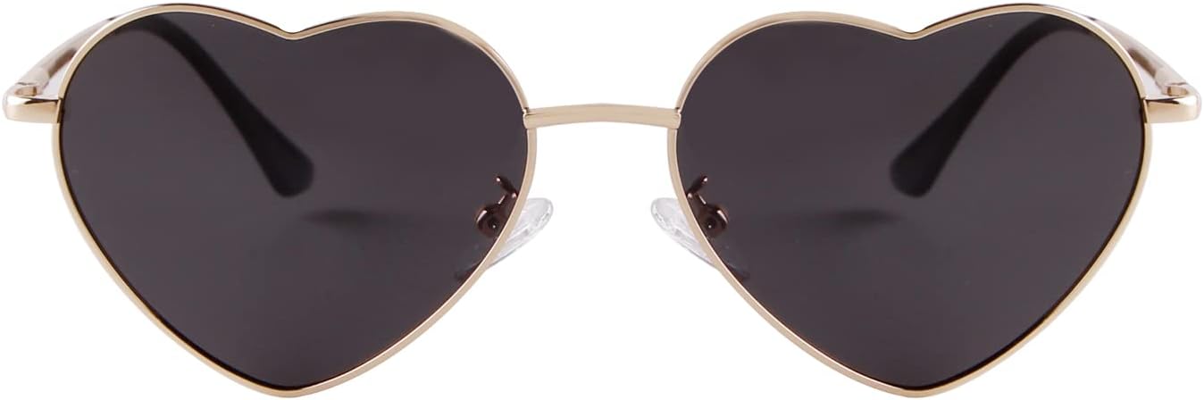 

Солнцезащитные очки SORVINO в форме сердца, винтажный стиль, металлическая оправа, милый и очаровательный дизайн, поляризованные, розовые, идеально подходят для фестивалей и вечеринок, Gold Frame/Grey Lens