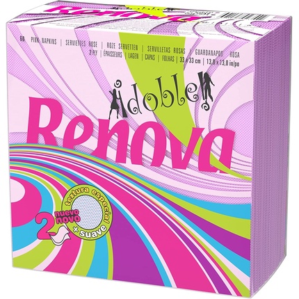 

Doble 60 Розовые Салфетки 2 слоя 33 сантиметра Renova