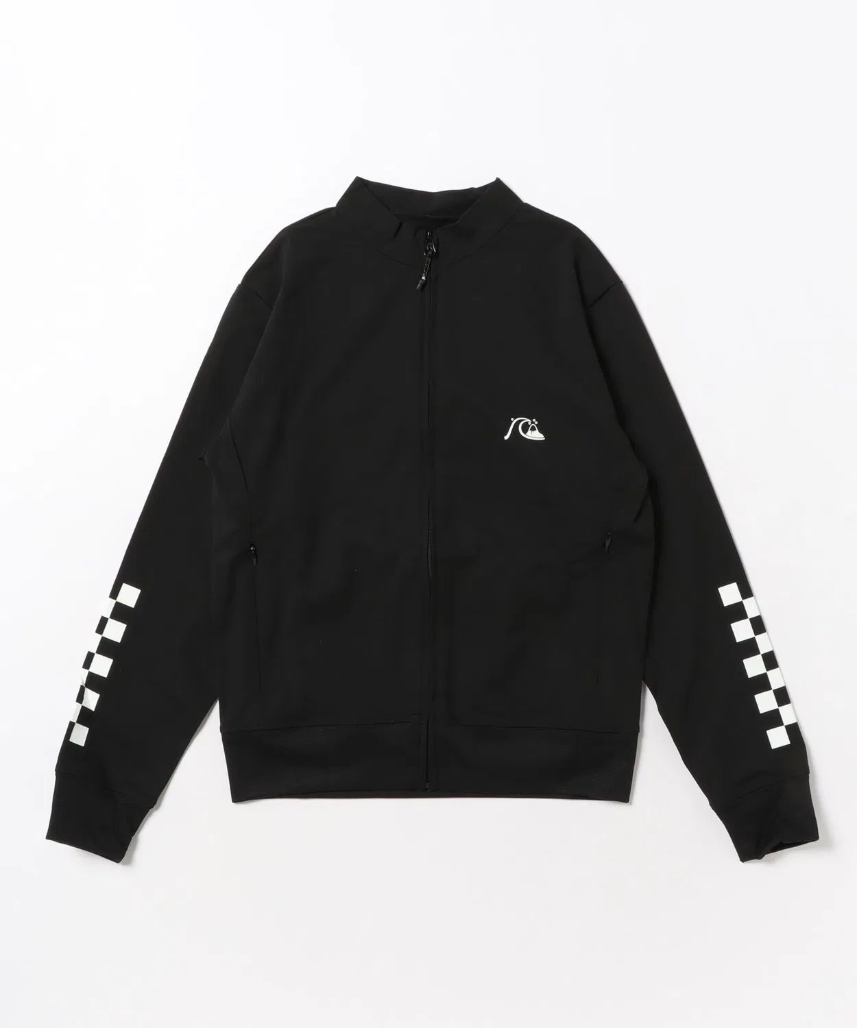 Рашгард Quiksilver Youth Checker Zip UPF50+ с контактным охлаждением, быстросохнущий, чёрный