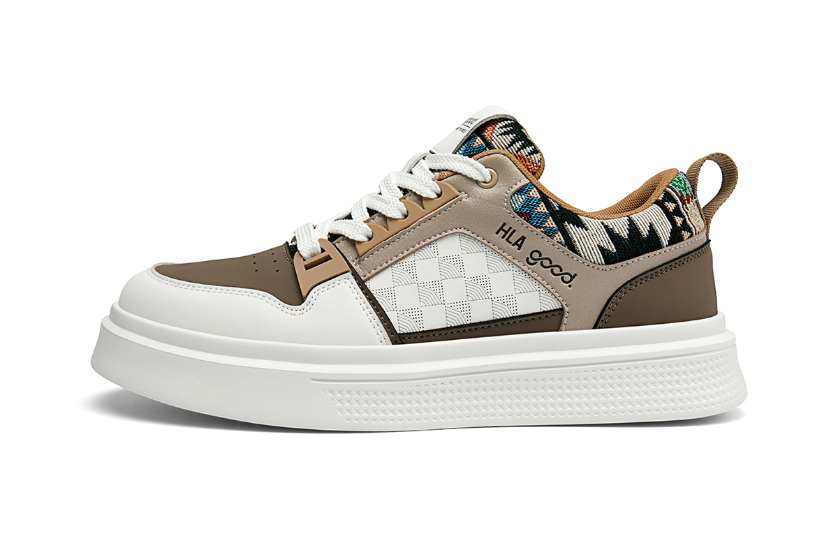 

Низкие скейтерские кроссовки мужские HLA, белый коричневый