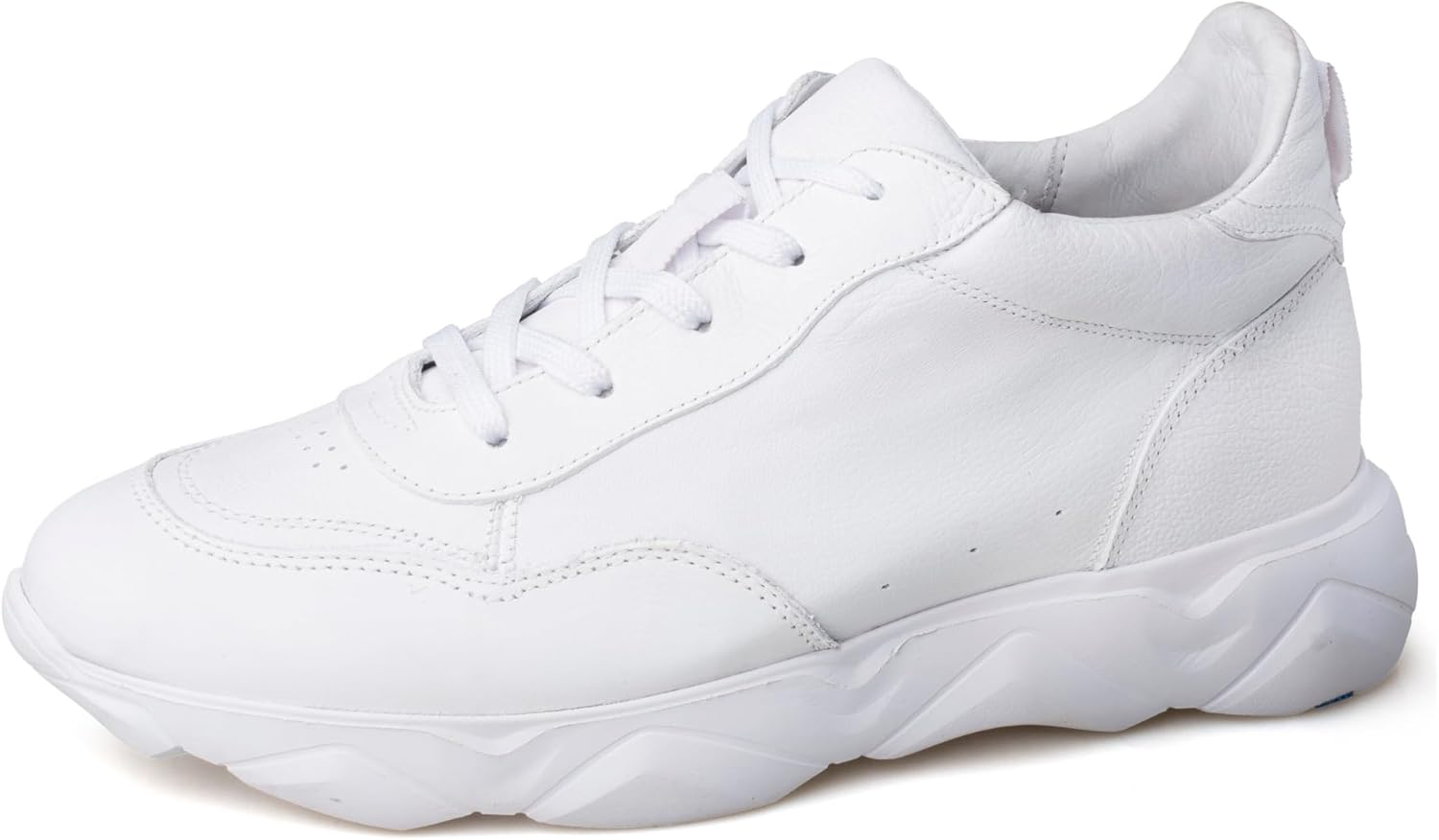 

Мужские невидимые кроссовки-лифтеры VELZANI Forza - увеличение роста на 3,54 (9 см) - натуральная кожа Forza - спортивно-повседневный стиль, белый