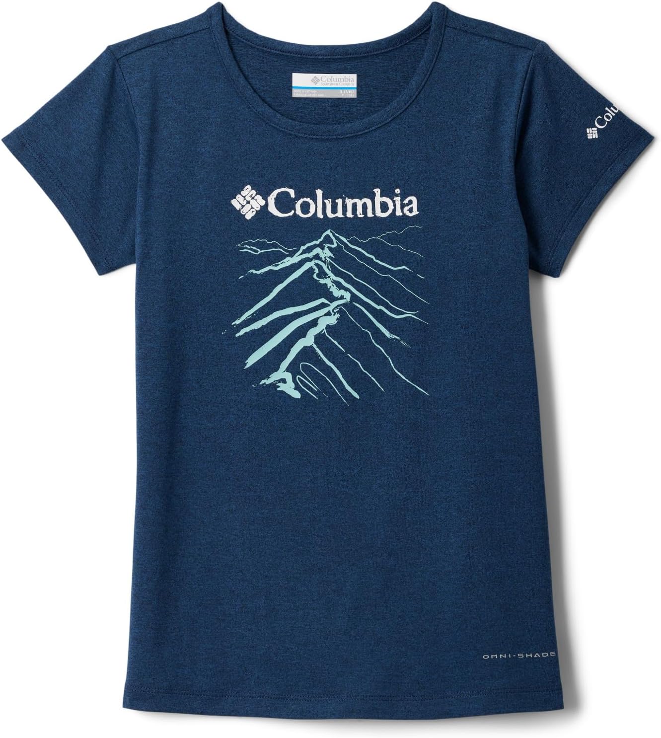 

Футболка Columbia Girls Tech Trail с короткими рукавами и графическим принтом, Collegiate Navy Heather/Ridge Line Life, Синий, Футболка Columbia Girls Tech Trail с короткими рукавами и графическим принтом, Collegiate Navy Heather/Ridge Line Life