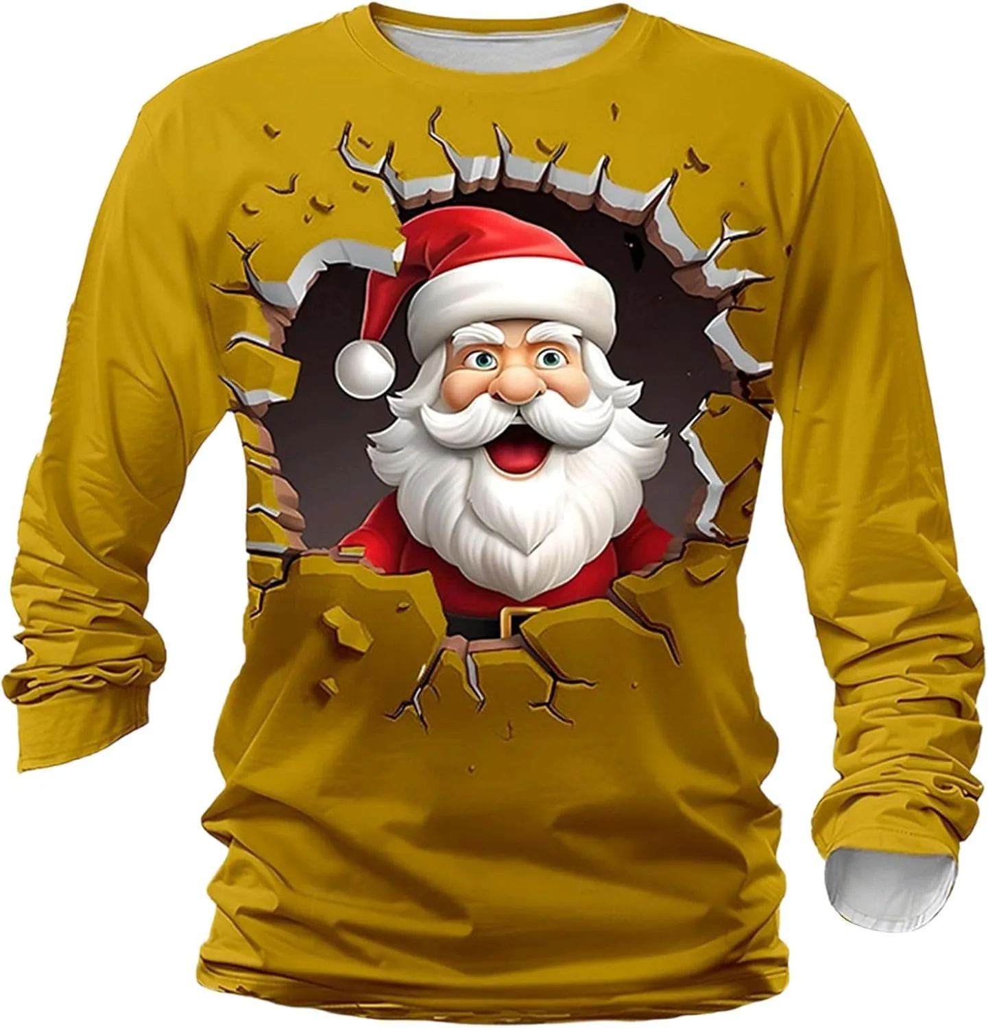 

Футболка мужская с принтом Санта, Long Sleeve, для праздничной вечеринки Sdeycui