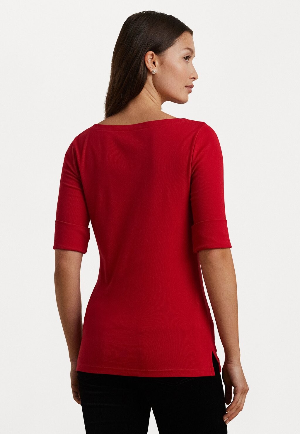 

Базовая футболка STRETCH COTTON BOATNECK TEE Lauren Ralph Lauren, красный