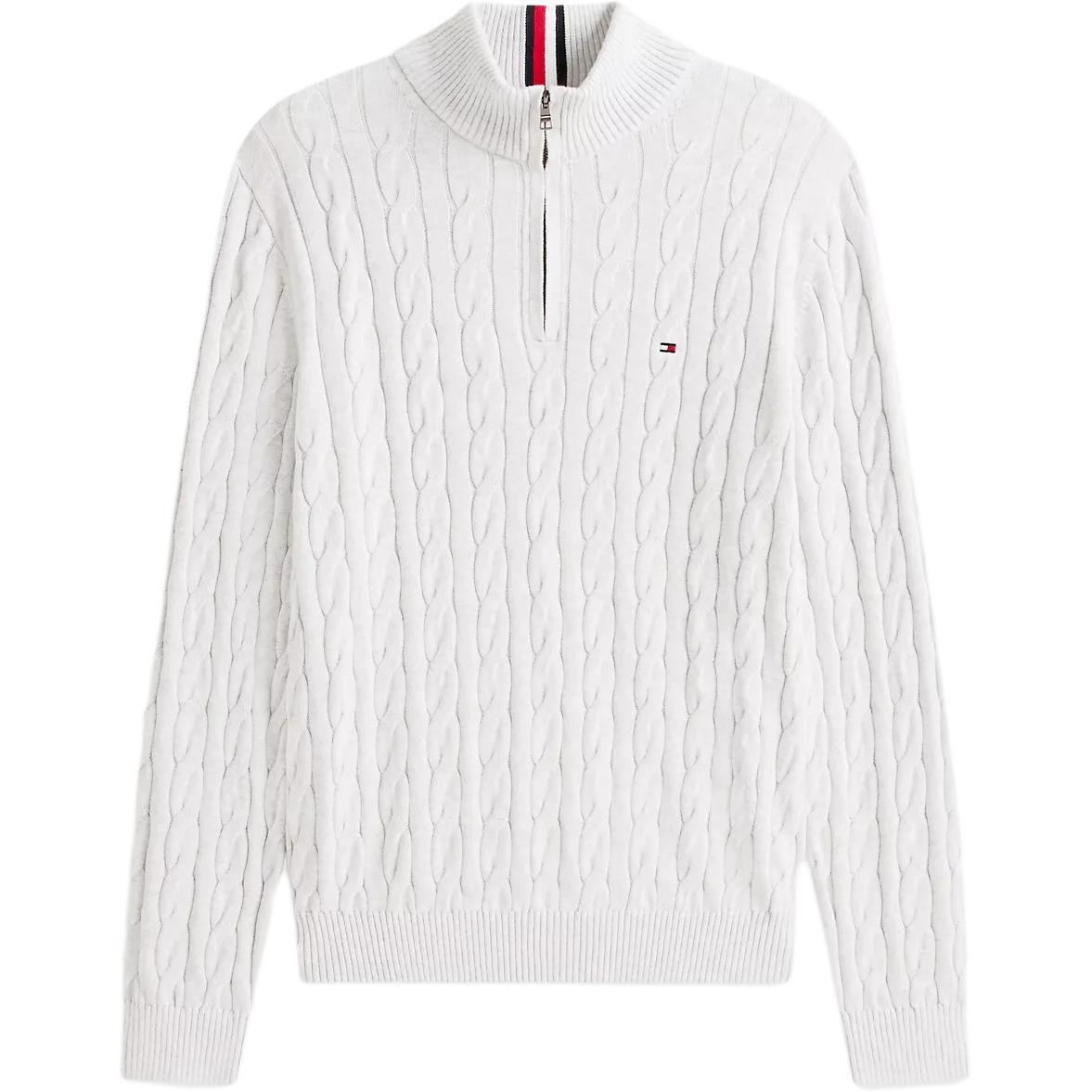 

Tommy Hilfiger Мужской свитер ледяного серого цвета с высоким воротником, средней толщины