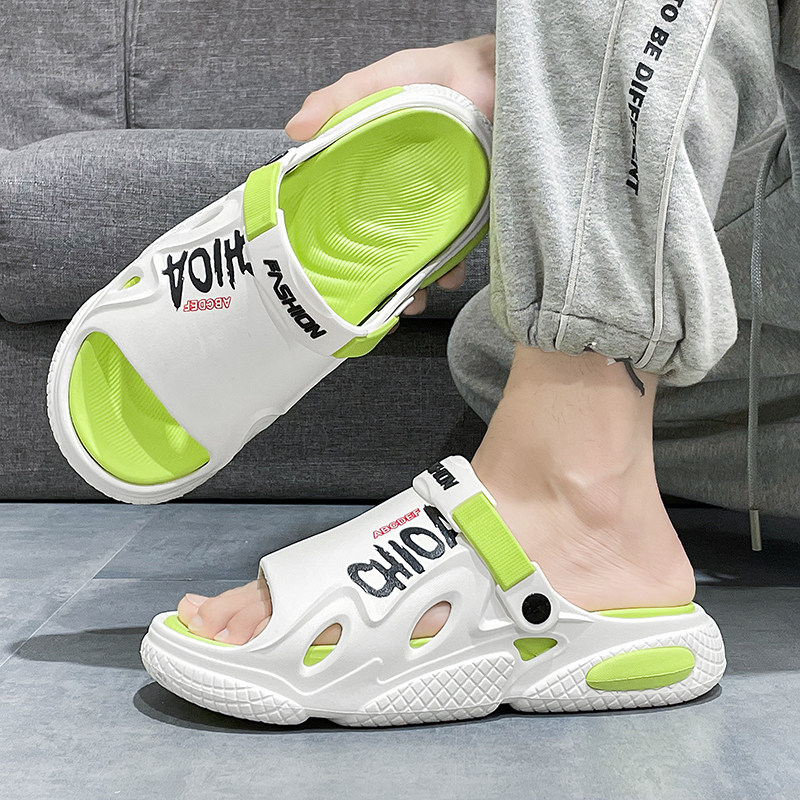 CariteSport EVA нескользящие шлепанцы унисекс бело-зеленые, цвет White Green — фото 4