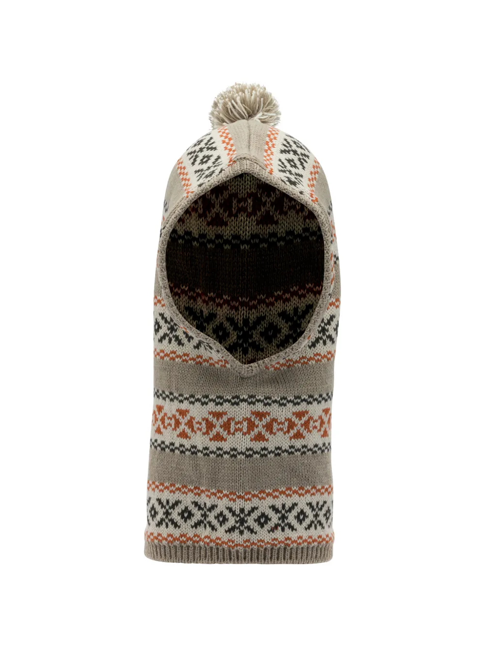 

Шапка с помпоном и узором Kapital, бежевый