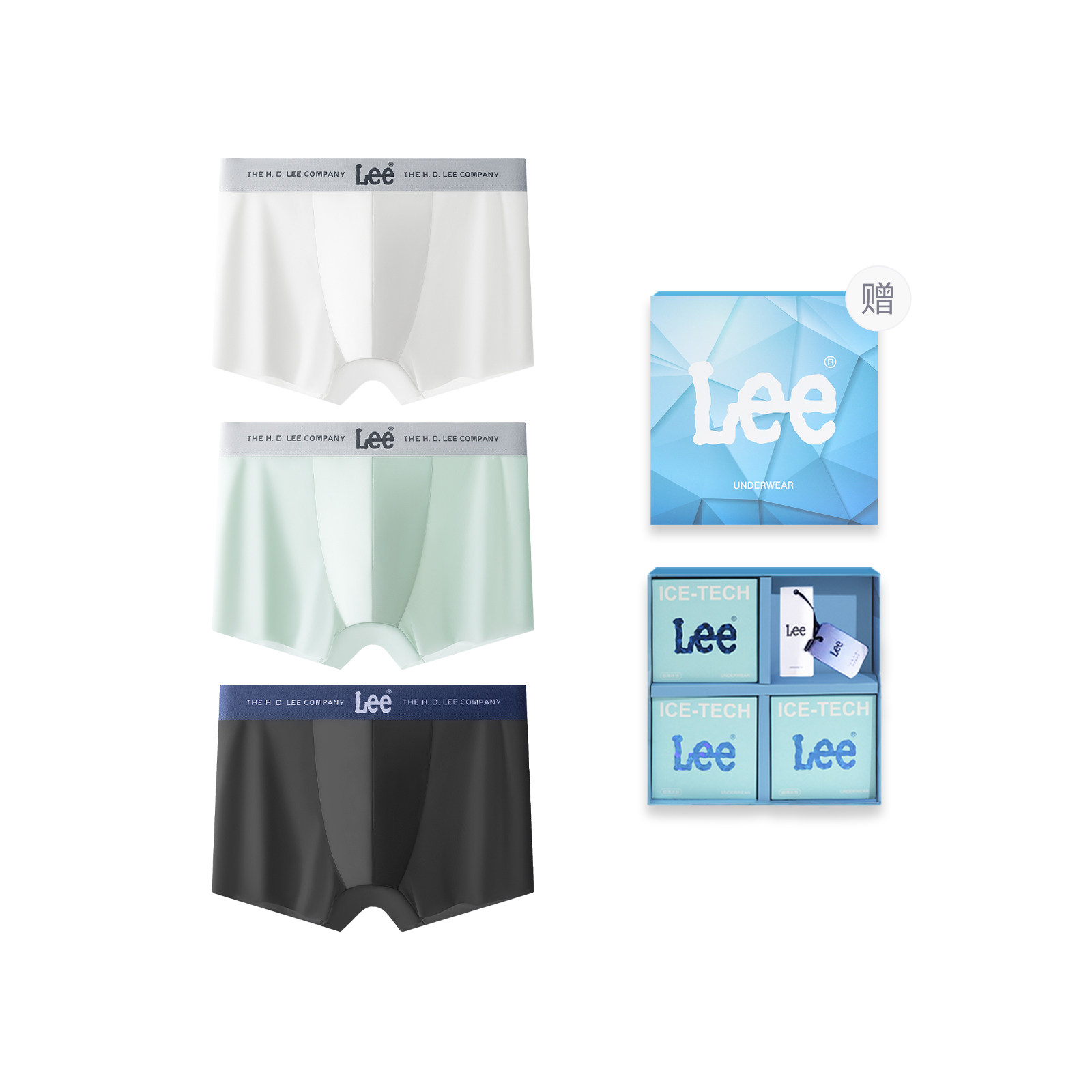 

Lee SS23 Ice Series летнее нижнее белье подарочная упаковка мужское 3 шт