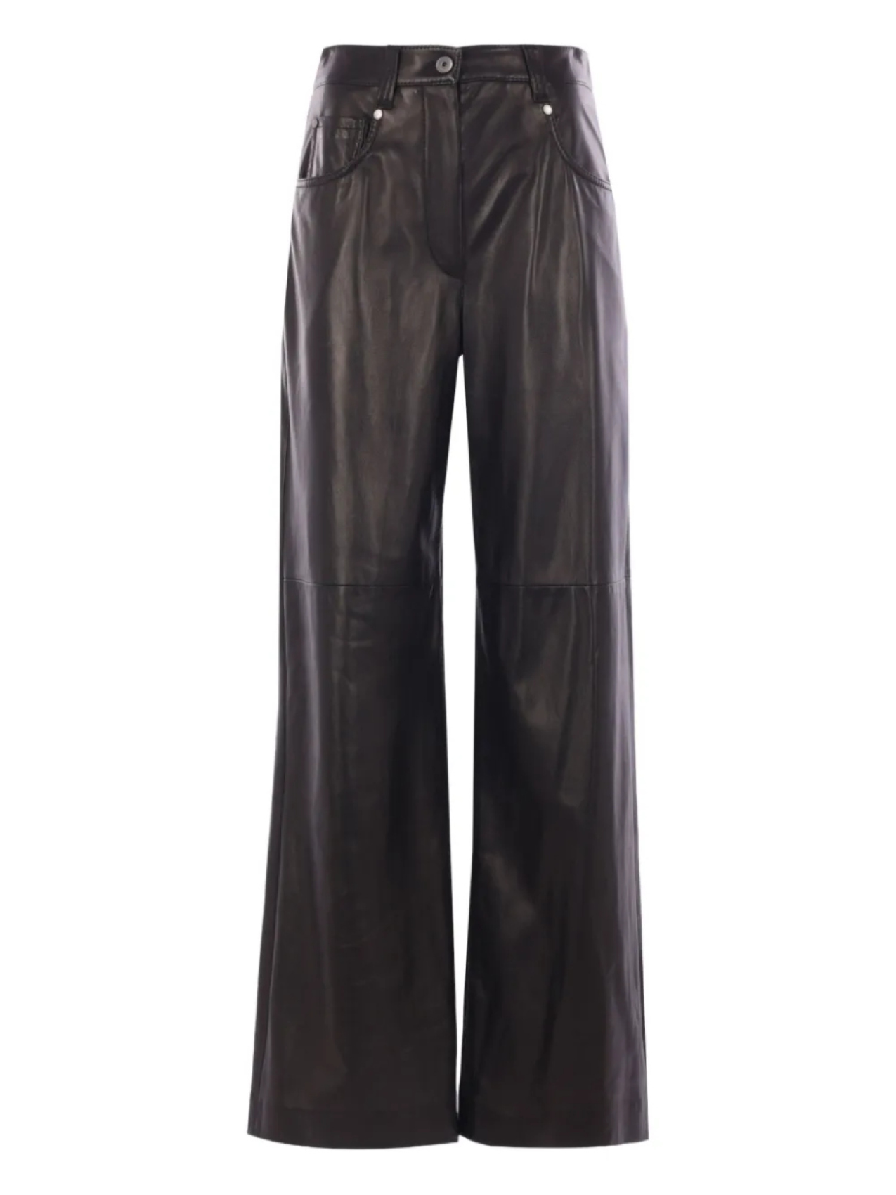 

Кожаные брюки Brunello Cucinelli, черный