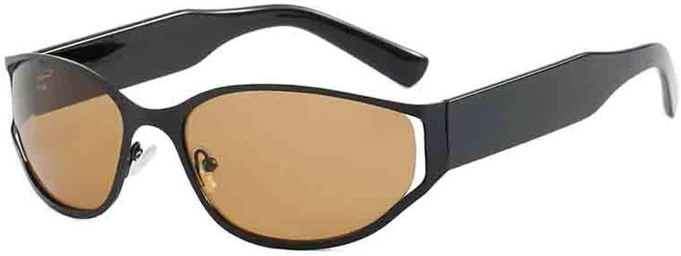 

Модные солнцезащитные очки класса люкс в овальной оправе, трендовые очки для путешествий, женские и мужские солнцезащитные очки с защитой от УФ-излучения UV400 TKKTLLT, Black Tea